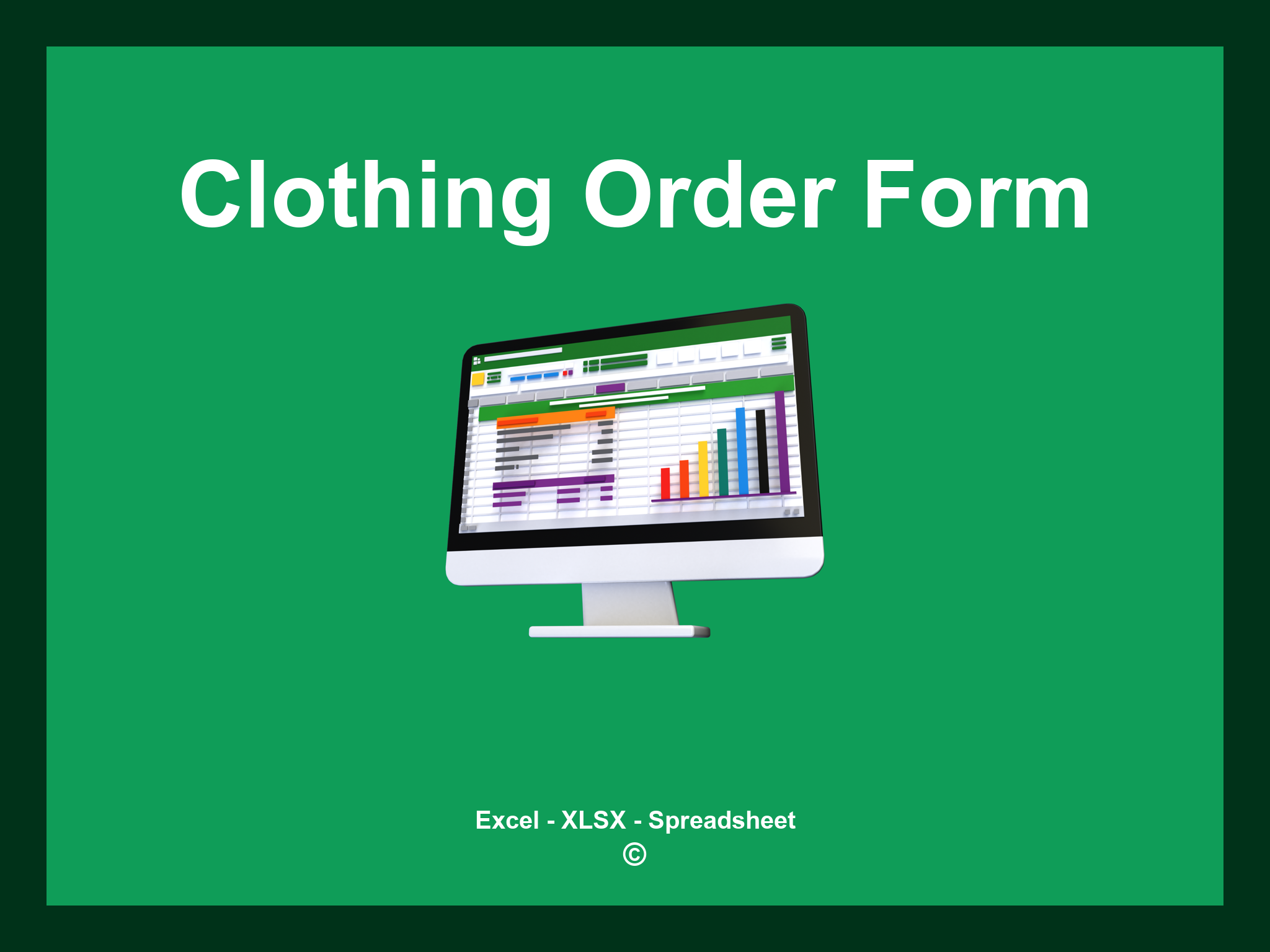 Clothing Order Form Template Excel